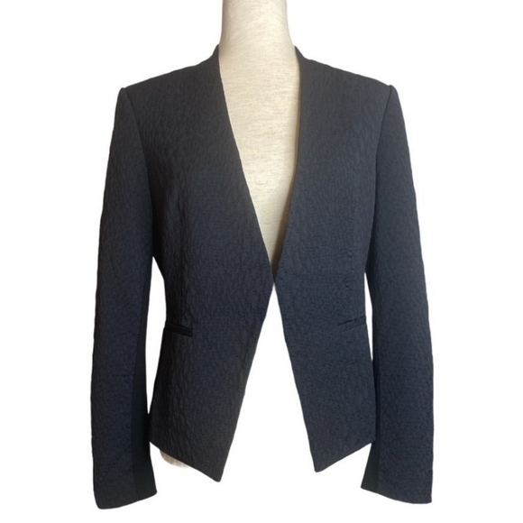 Theory Open Front Lanei Fritella Textured Blazer in black Size 0 - Picture 2 of 10